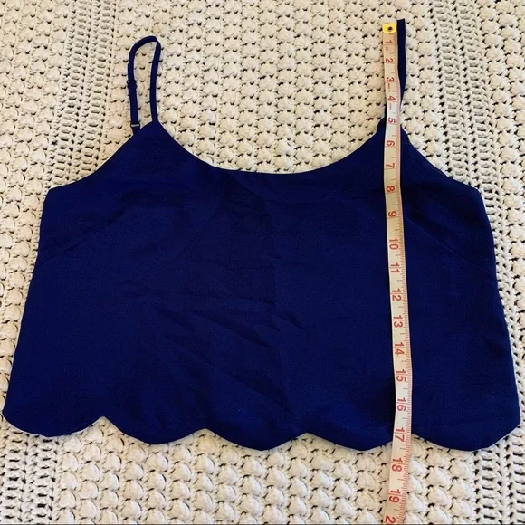 LA Hearts Crop Top Scalloped Hem Adjustable Straps Women’s Medium - Picture 6 of 8